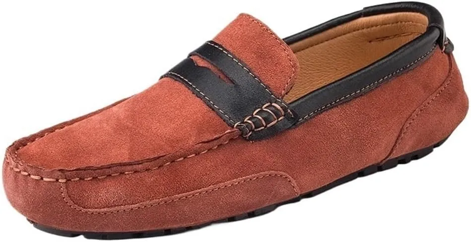 Loafers for Men Suede Leather Loafers Casual Driving Moccasins Slip-On Boat Shoes