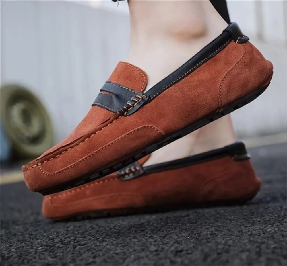 Loafers for Men Suede Leather Loafers Casual Driving Moccasins Slip-On Boat Shoes