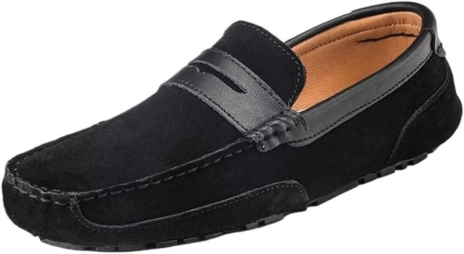 Loafers for Men Suede Leather Loafers Casual Driving Moccasins Slip-On Boat Shoes