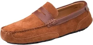 Loafers for Men Suede Leather Loafers Casual Driving Moccasins Slip-On Boat Shoes