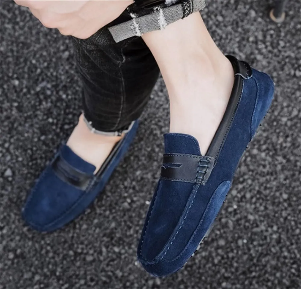 Loafers for Men Suede Leather Loafers Casual Driving Moccasins Slip-On Boat Shoes