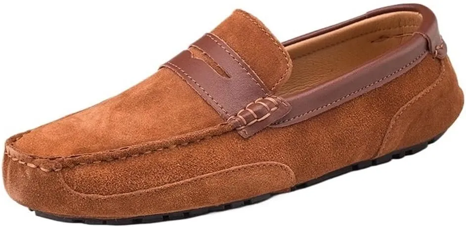 Loafers for Men Suede Leather Loafers Casual Driving Moccasins Slip-On Boat Shoes