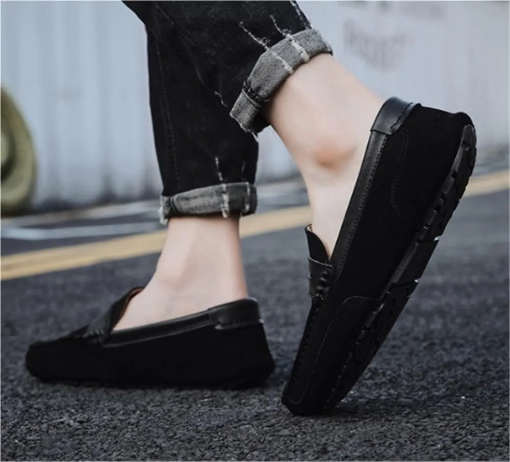 Loafers for Men Suede Leather Loafers Casual Driving Moccasins Slip-On Boat Shoes
