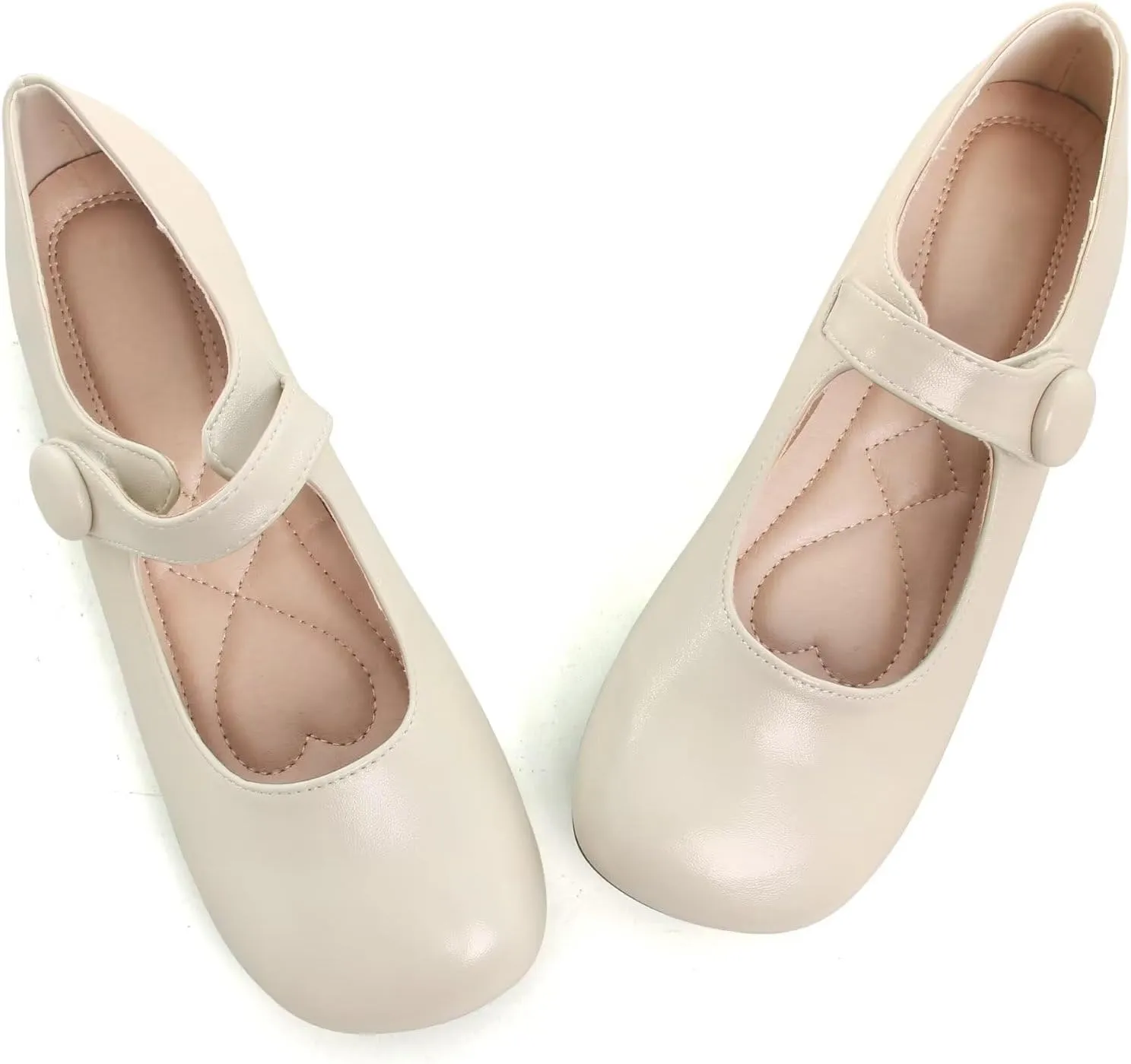 LUXINYU Mary Jane Flats for Women Dressy Retro Square Toe Ankle Strap Ballet Flats Comfortable Patent Leather Shoes