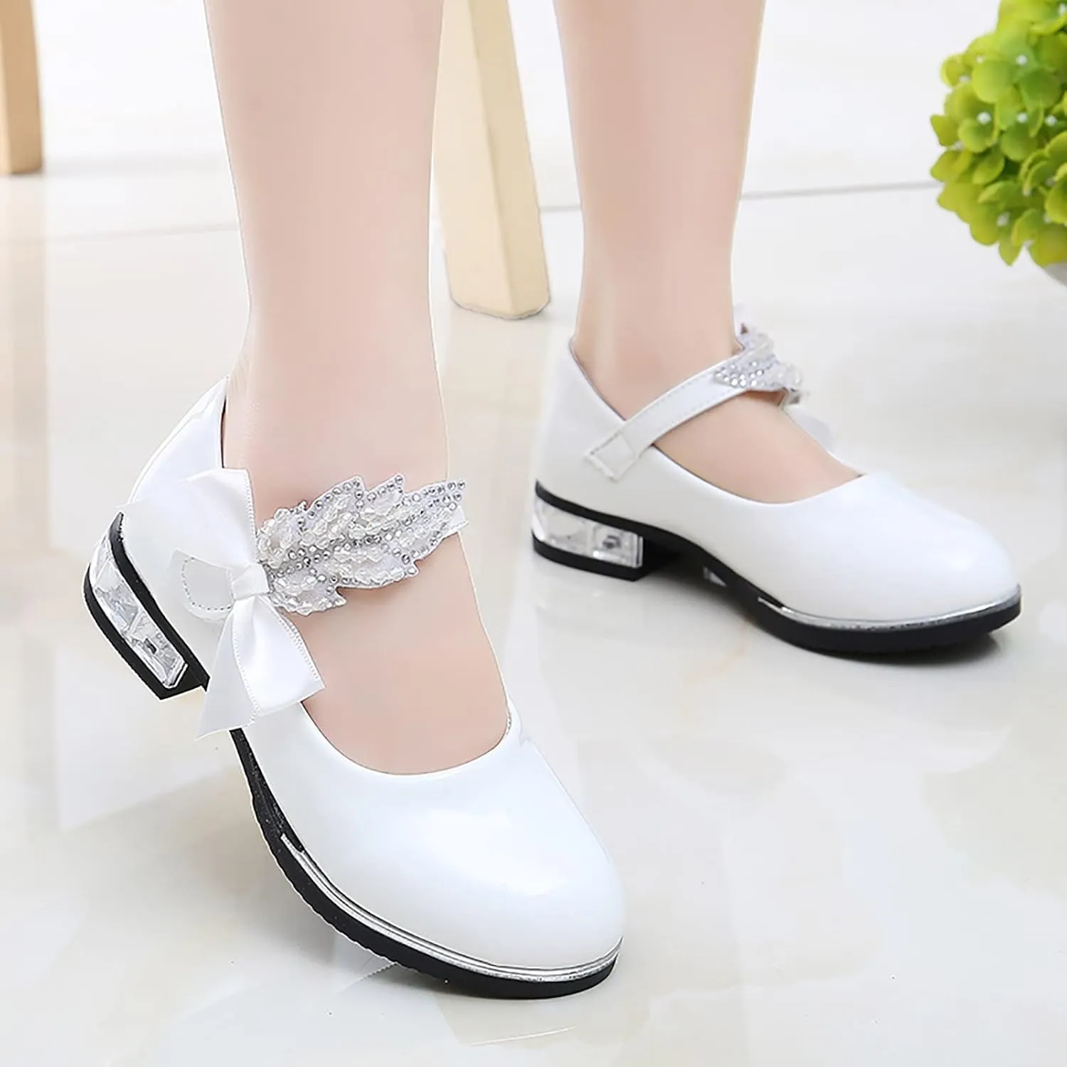 Mary Jane Shoes Dress for Girls Shoes Flower Girl School Shoes Pump Patent Leather Shoes Low Heel Flats for Wedding