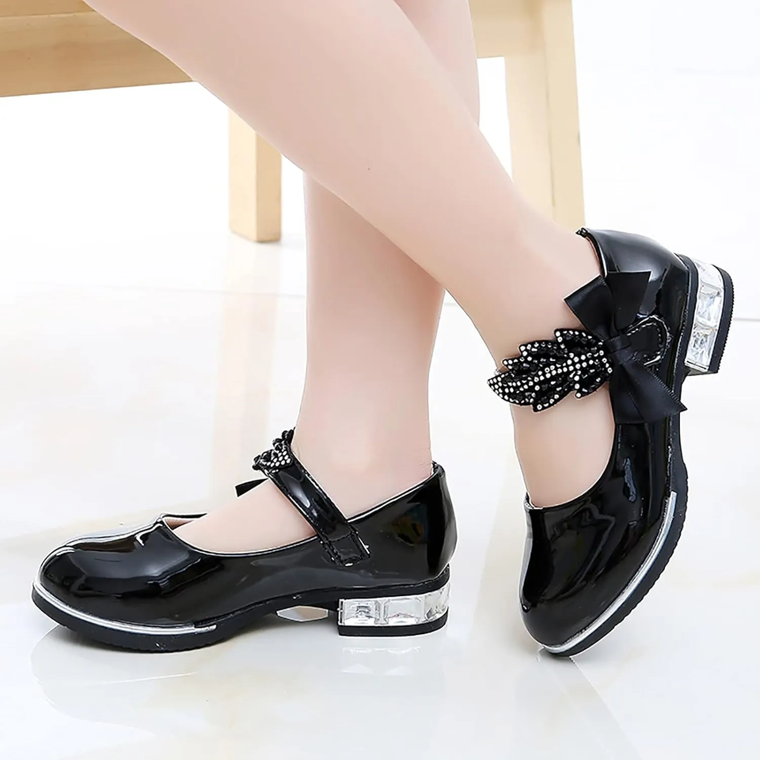 Mary Jane Shoes Dress for Girls Shoes Flower Girl School Shoes Pump Patent Leather Shoes Low Heel Flats for Wedding