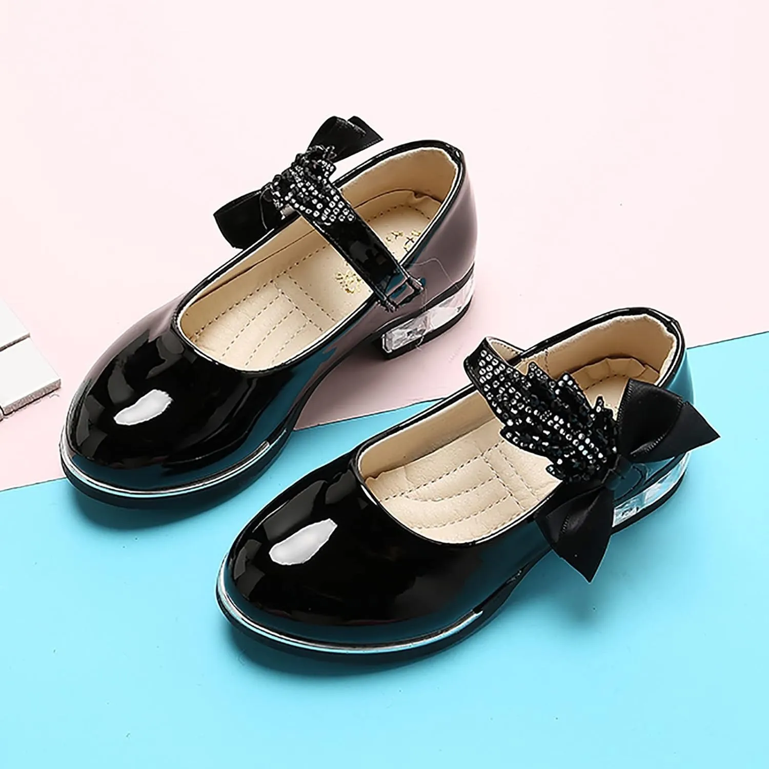 Mary Jane Shoes Dress for Girls Shoes Flower Girl School Shoes Pump Patent Leather Shoes Low Heel Flats for Wedding