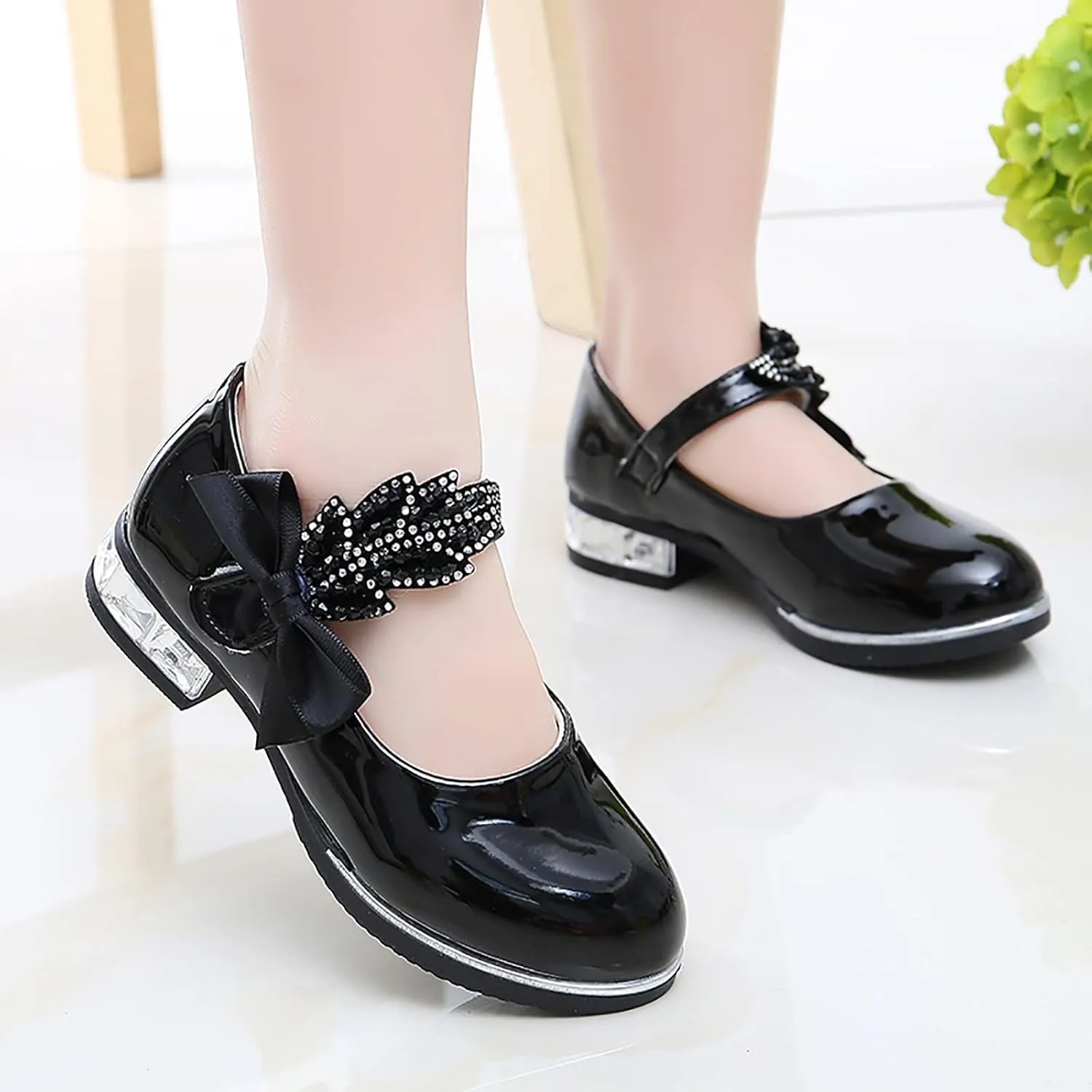 Mary Jane Shoes Dress for Girls Shoes Flower Girl School Shoes Pump Patent Leather Shoes Low Heel Flats for Wedding