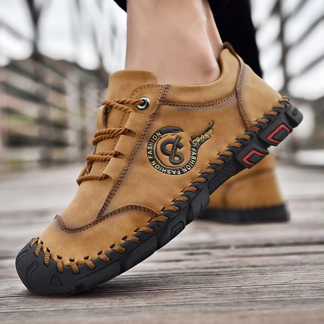 Men Vintage Leather Loafers Summer Casual Walking Shoes Driving Boat Moccasins