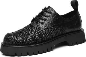 Men's Breathable Leather Oxfords Shoes Business Casual Formal Shoes Office Work Low Top Dress Shoes Sport Outdoor Footwear