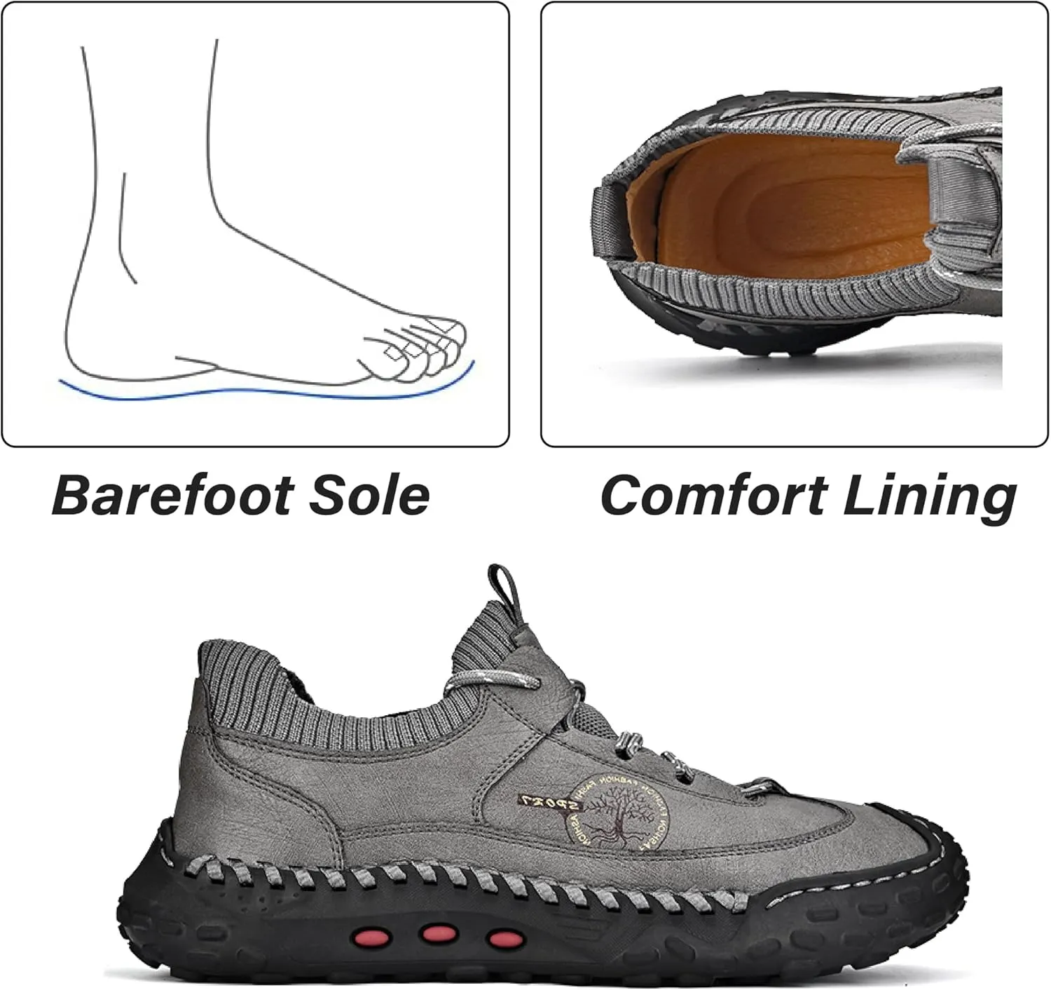 Mens Casual Hiking Outdoor Breathable Sneakers Lightweight Oxfords Anti-Slip Climbing Shoes