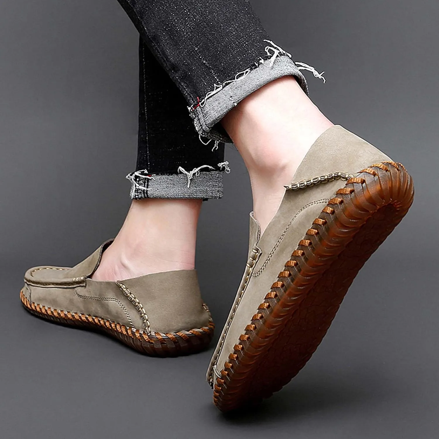 Men's Casual Leather Loafers Classic Business Office Formal Uniform Walking Driving Flat Shoes