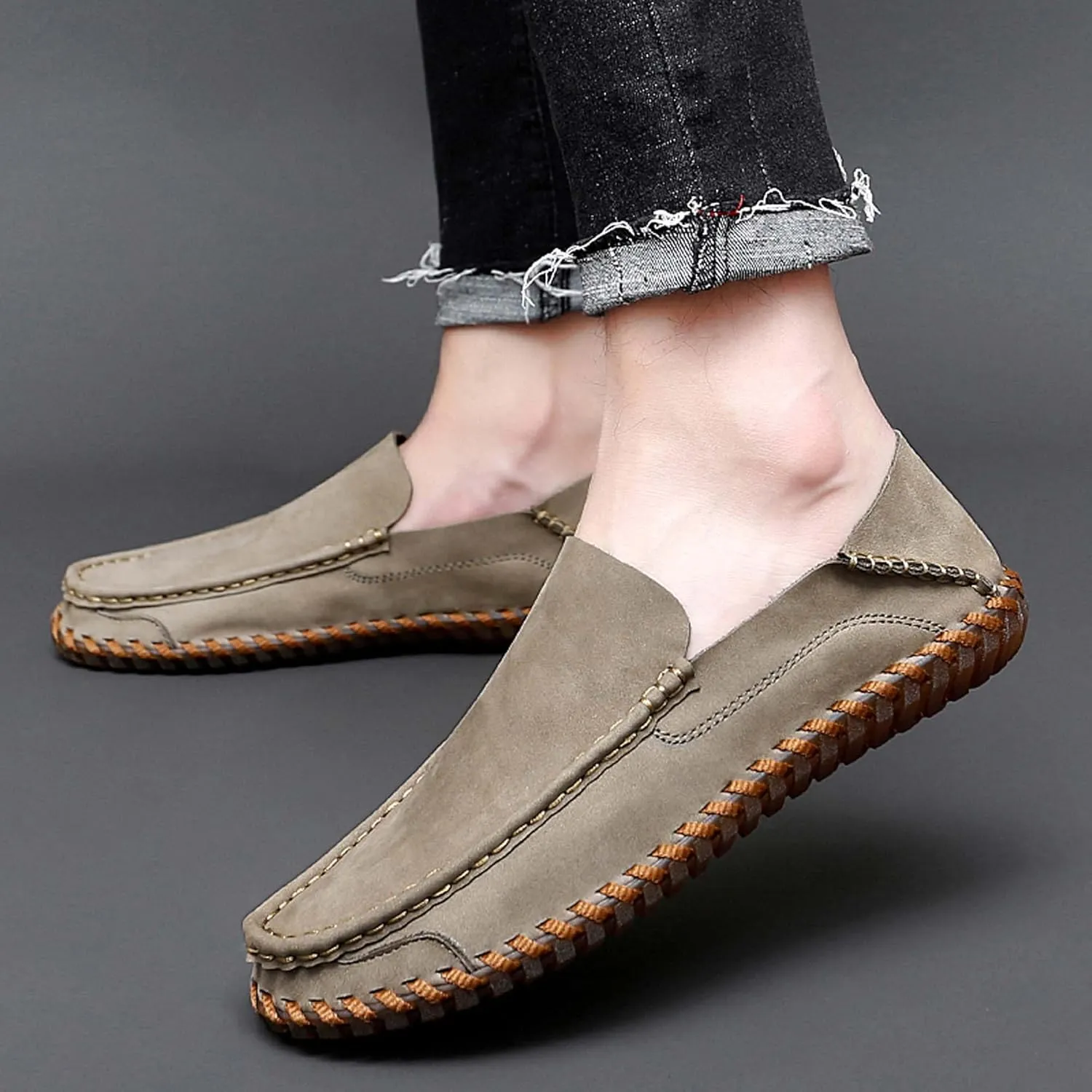Men's Casual Leather Loafers Classic Business Office Formal Uniform Walking Driving Flat Shoes