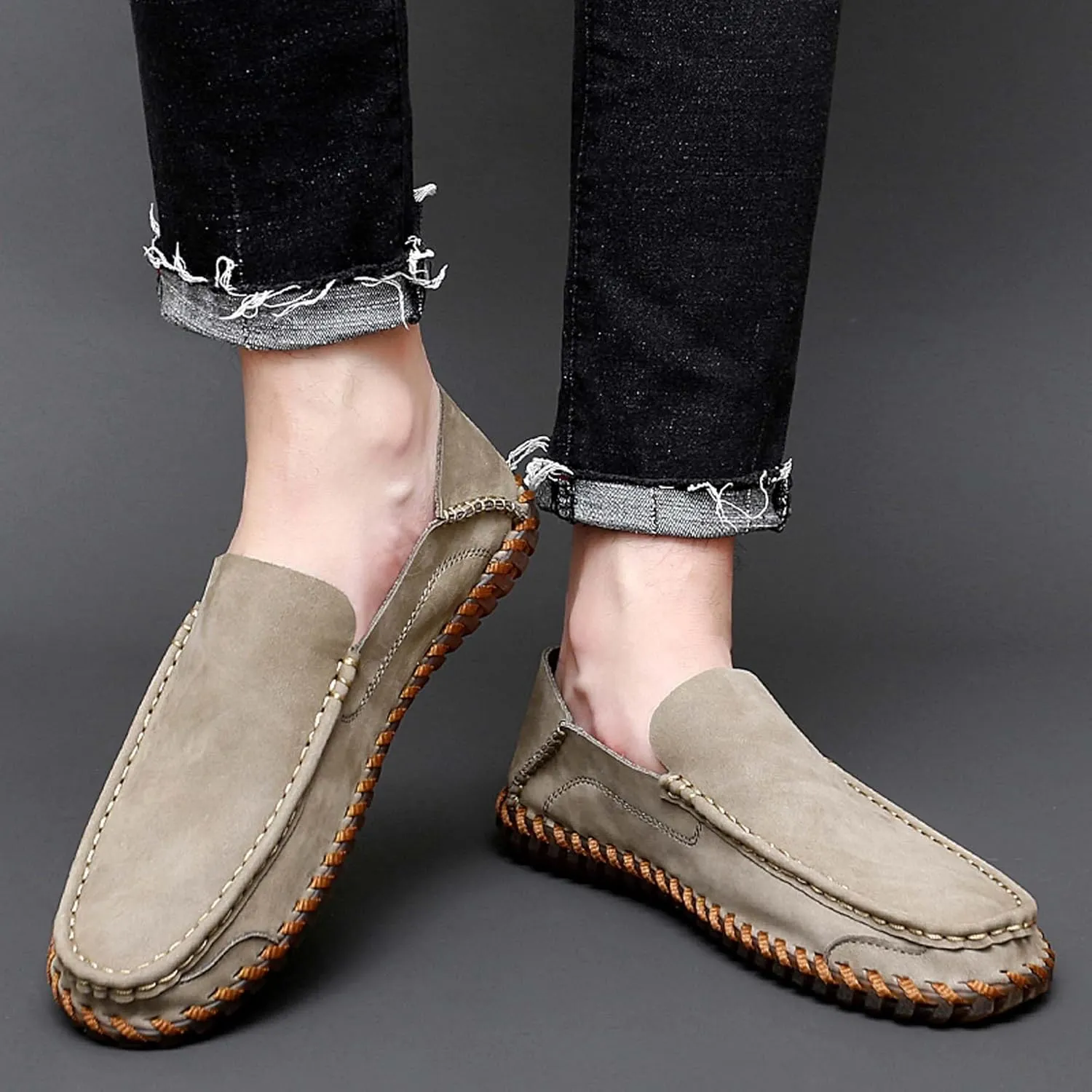 Men's Casual Leather Loafers Classic Business Office Formal Uniform Walking Driving Flat Shoes