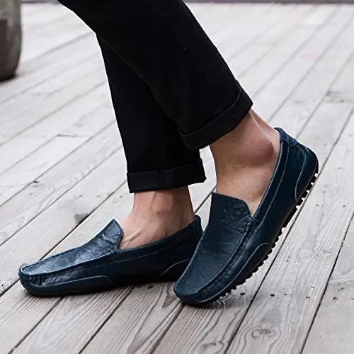 Men's Casual Leather Loafers Slip On Flat Shoes Driving Moccasins Penny Shoes