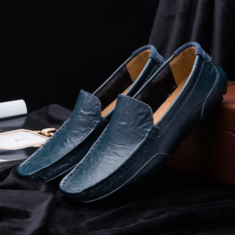 Men's Casual Leather Loafers Slip On Flat Shoes Driving Moccasins Penny Shoes