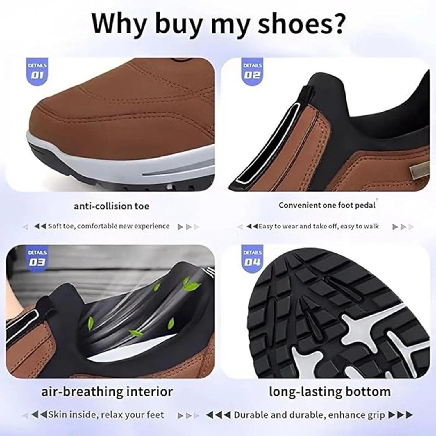 Men's Comfortable Waterproof Breathable Orthopedic Walking Shoes,Outdoor Lightweight Non Slip Hiking Loafers,Hiking Shoes