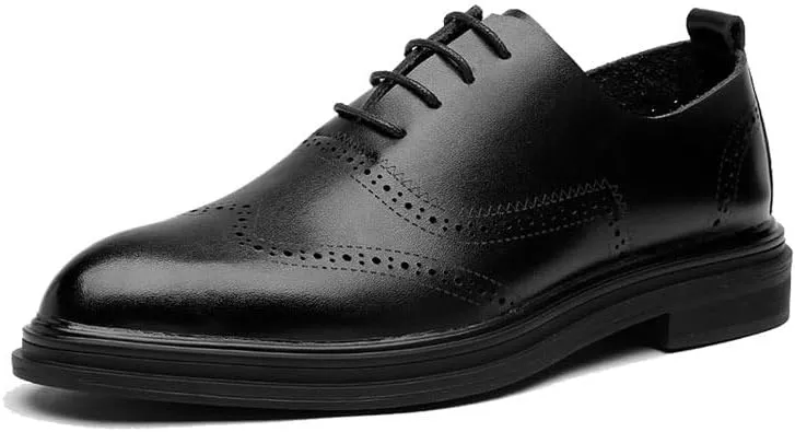 Men's Dress Shoes Classic Formal Mens Oxford Lace-up Faux Patent Business Wedding Leather Shoe for Men