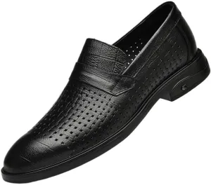 Men's Dress Shoes Summer Fashion Leather Derby Shoes Formal Business Casual Comfort Shoes for Men(Black,10)