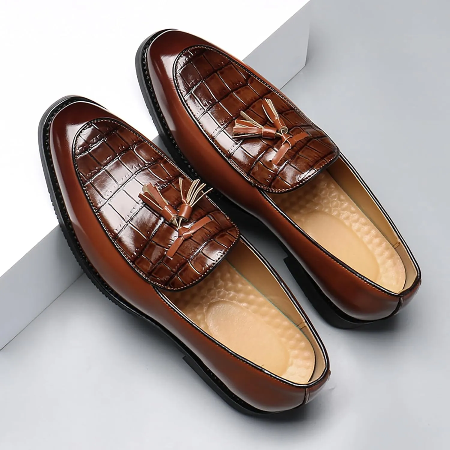 Men's Fashion Classic Faux Leather Loafers and Wedding Dress Shoes for Men