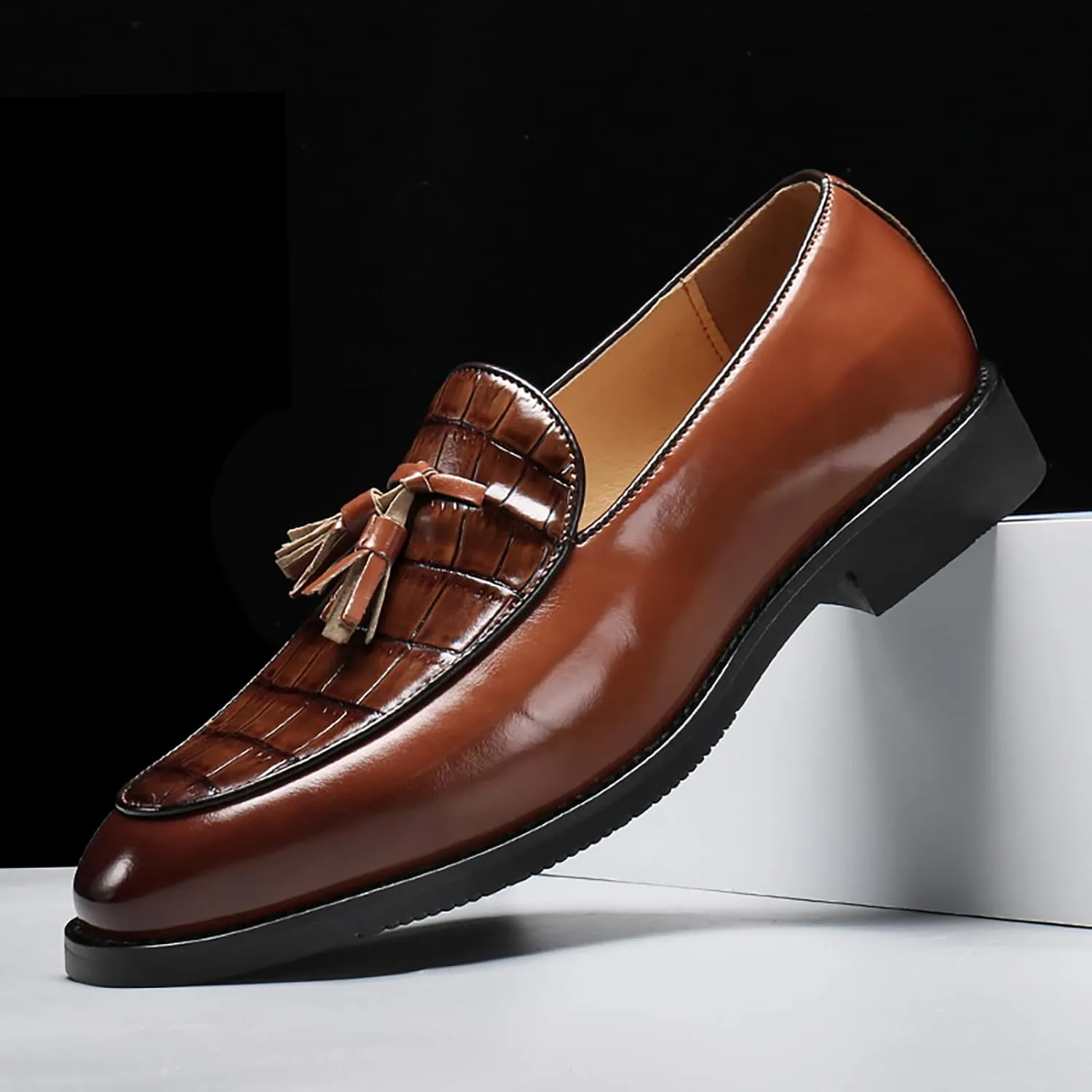 Men's Fashion Classic Faux Leather Loafers and Wedding Dress Shoes for Men