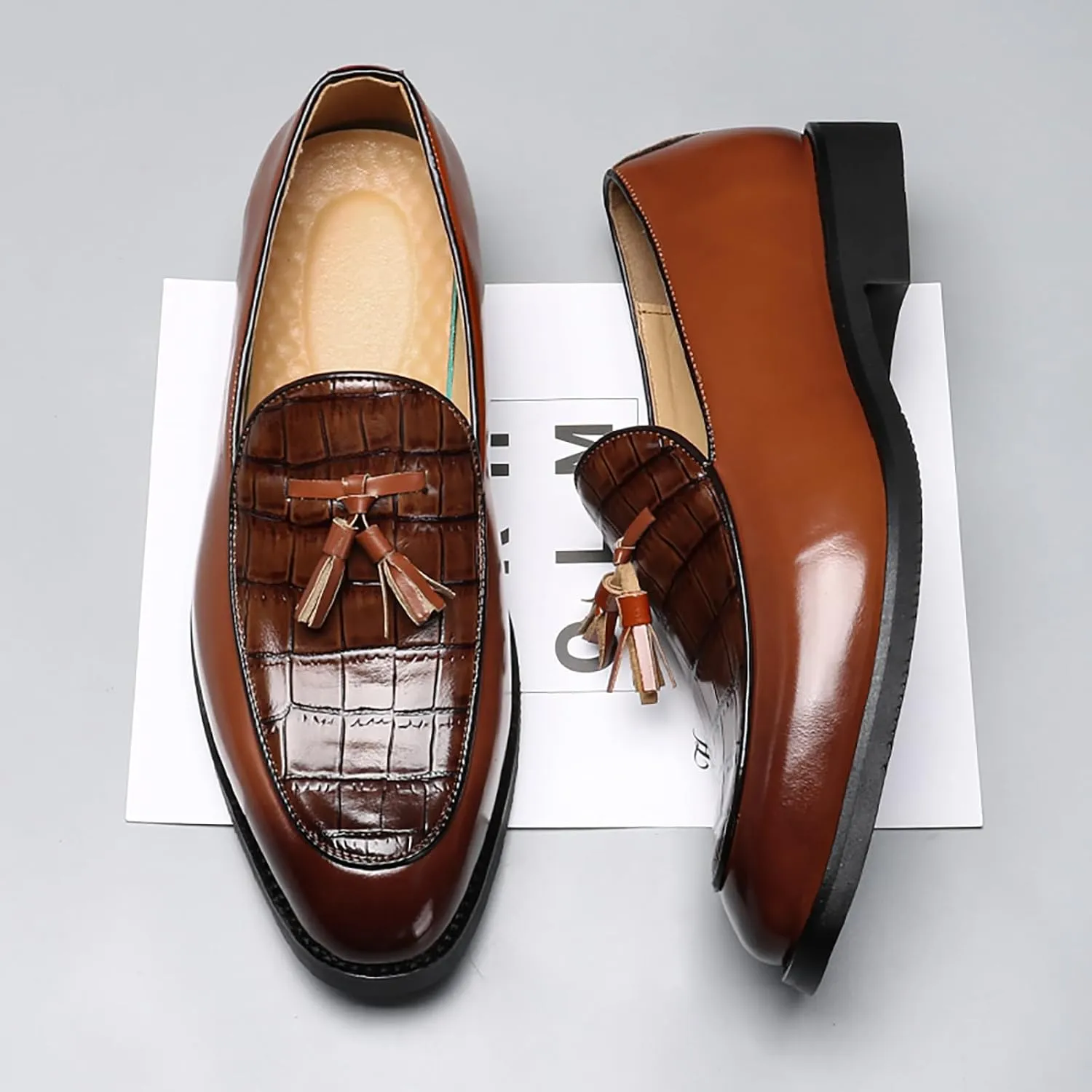 Men's Fashion Classic Faux Leather Loafers and Wedding Dress Shoes for Men