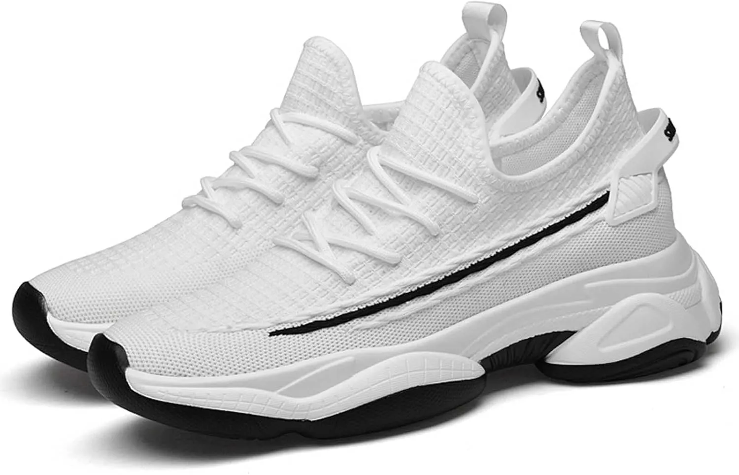 Men's Fashion Solid Color Mesh Fabric Inside Heightening Sports Shoes Casual Breathable Running Shoes Mens Lite Adapt Sneaker -