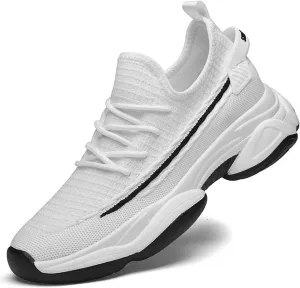 Men's Fashion Solid Color Mesh Fabric Inside Heightening Sports Shoes Casual Breathable Running Shoes Mens Lite Adapt Sneaker -