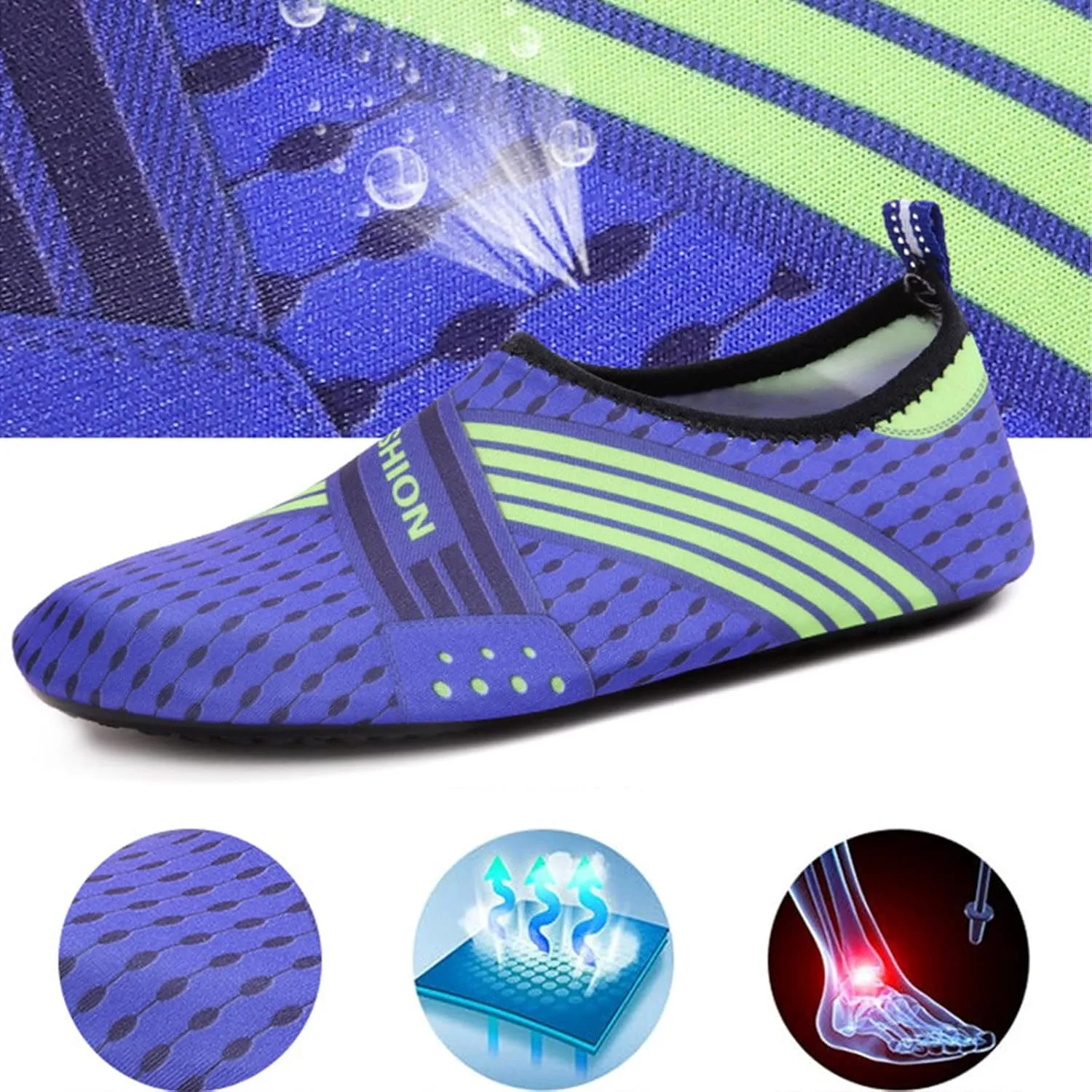 Men's Grounded Footwear Lightweight Quick-Dry Swim Socks Shoes Beach Sports Wading Shoe for Pool Diving Boating