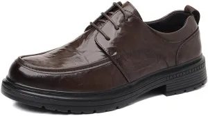 Men’s Lace-Up Oxfords Non-Slip Genuine Leather Dress Shoes Mens Business Casual Derby Shoes for Men