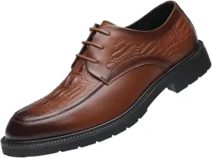 Men's Leather Platform Business Oxfords Shoes Comfortable Artificial PU Walking Shoes Loafers Work Flats Fashion Breathable Prom Business Wedding Dress Shoes