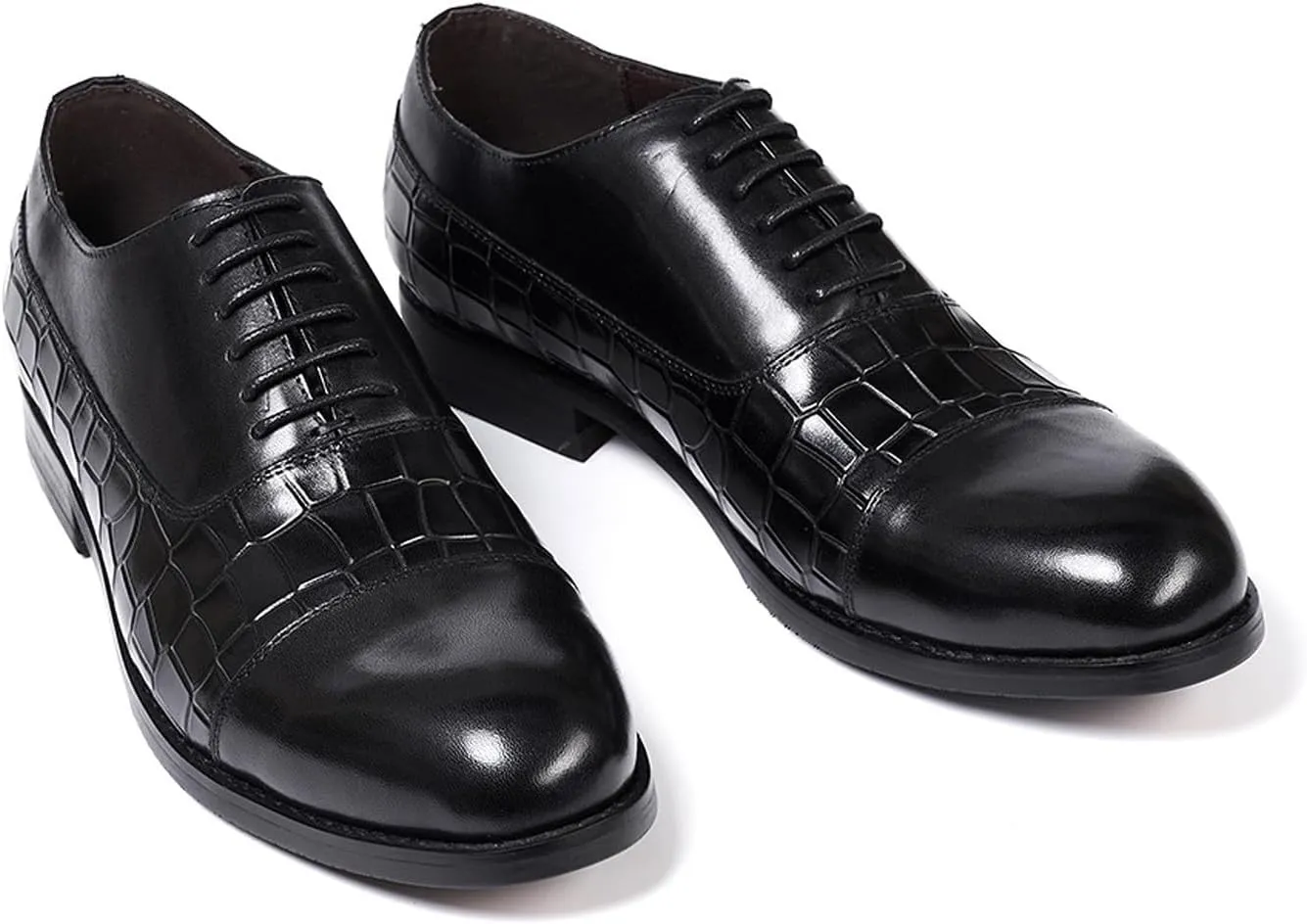 Mens Oxfords Formal Dress Suit Shoes Genunie Leather Cap Toe Modern Shoes Men's Fashion Prom Wedding Business Casual Luxury Derby Comfortable Tuxedo Shoes for Men