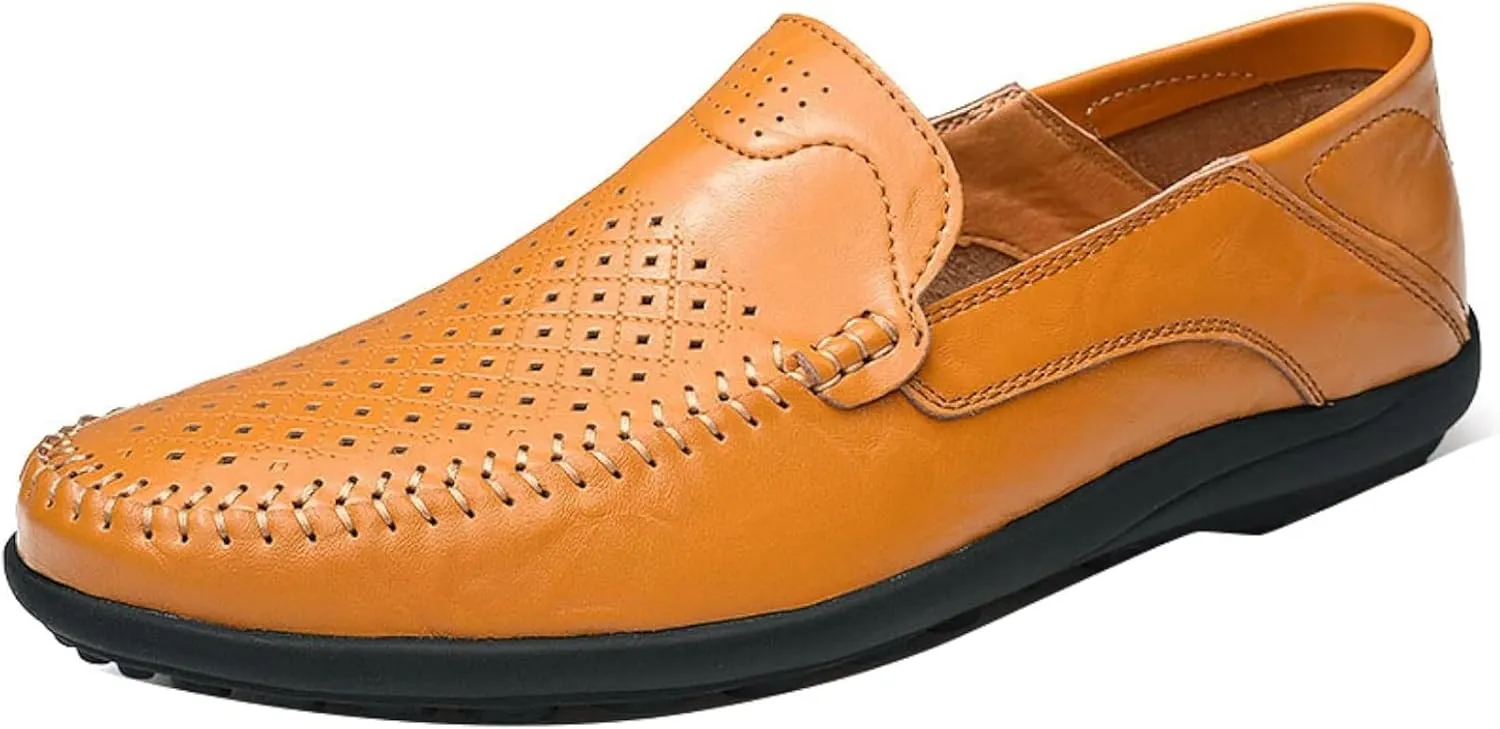 Men's Summer Flat Loafers Driving Shoes Casual Faux Leather Loafers Men's Boat Shoes