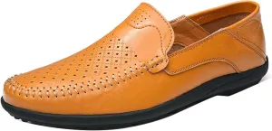 Men's Summer Flat Loafers Driving Shoes Casual Faux Leather Loafers Men's Boat Shoes