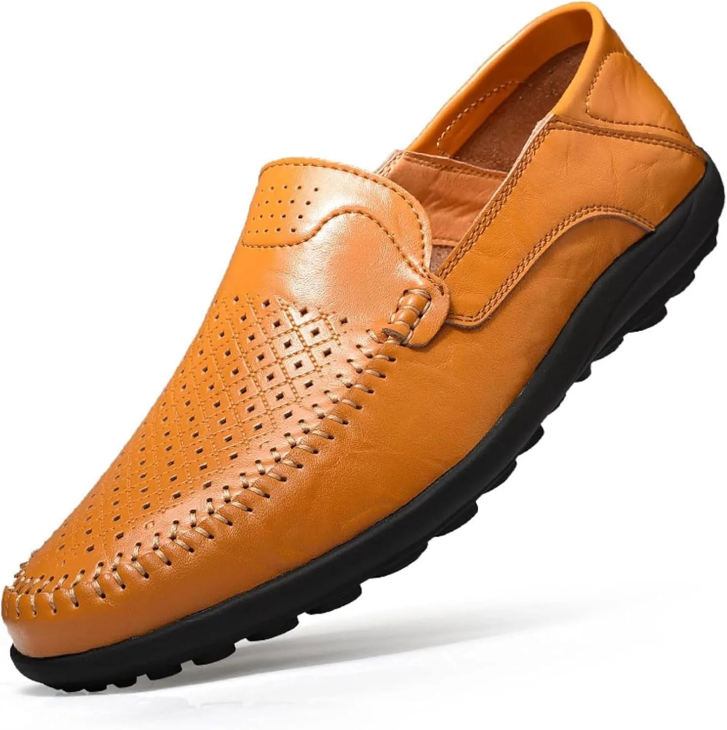 Men's Summer Flat Loafers Driving Shoes Casual Faux Leather Loafers Men's Boat Shoes