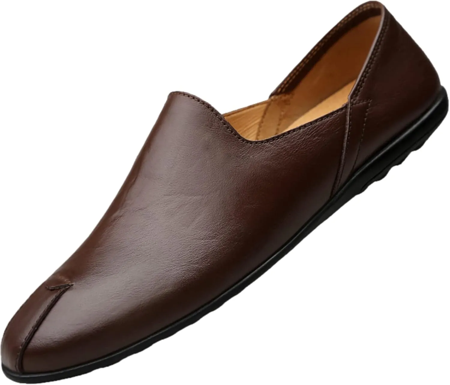 Men's Super Soft Genuine Leather Loafers Flat Heel Slip-On Casual Driving Shoes