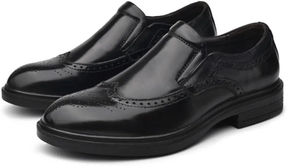 Mens Wide Dress Shoes Men Genuine Cow Leather Brogue Wedding Business Men's Casual Flats Shoes Luxury Oxford Shoes for Men's Shoes Platform Shoes