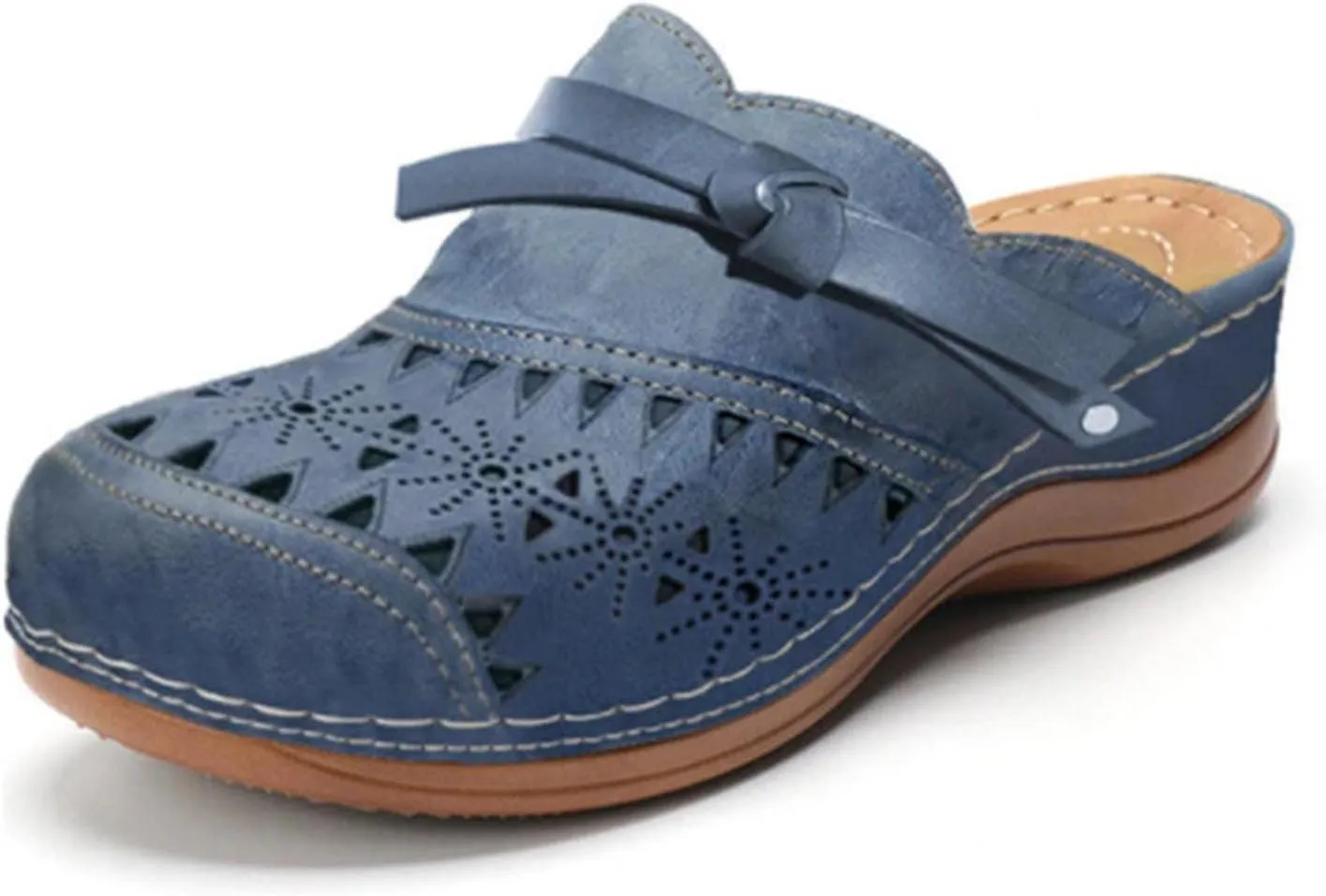 Mules for Women Clogs with Arch Support Slip on Shoes Vintage Closed Toe Snadals Casual Summer Wedge Sandals