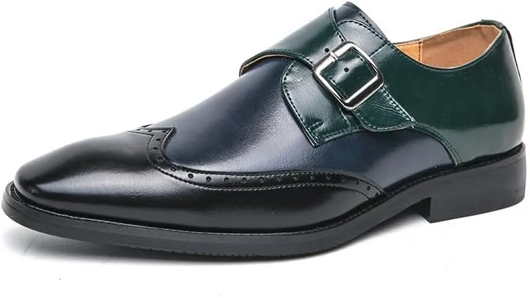 New Dress Oxford Shoes for Men Formal Dress Shoes for Men Lace Up Square Toe Brogue Cap Toe PU Leather Oxford Shoes Low Top Slip Resistant Anti-Slip Party