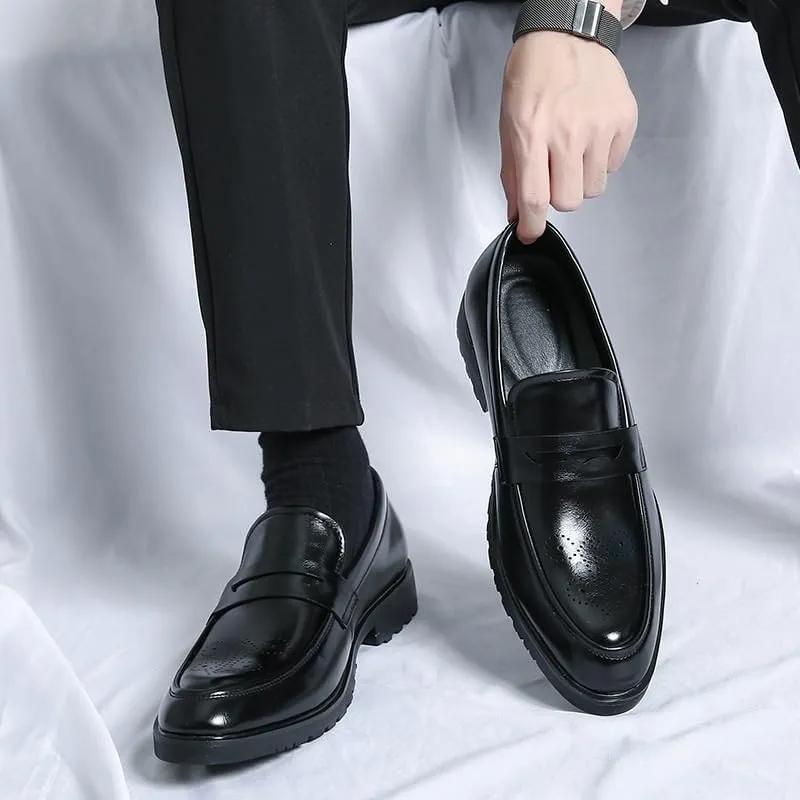 Oxford Shoes for Men Breathable Hollow Mens Wide Dress Shoes Men's Oxfords Leather Dress Shoes Pointed Toe Classic Formal Business Shoes