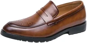 Oxford Shoes for Men Breathable Hollow Mens Wide Dress Shoes Men's Oxfords Leather Dress Shoes Pointed Toe Classic Formal Business Shoes