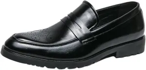 Oxford Shoes for Men Breathable Hollow Mens Wide Dress Shoes Men's Oxfords Leather Dress Shoes Pointed Toe Classic Formal Business Shoes