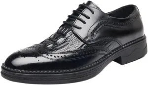 Oxford Shoes for Men British Men's Dress Shoes Casual Fashion Classic Black Handmade Leather Shoes Autumn Breathable Gentleman Dress Business Loafers