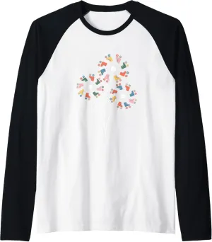 Retro Dandelion Roller Skate Shoes Skater Roller Skating Raglan Baseball Tee