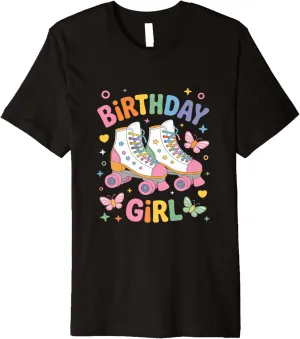 Roller Skate Shoes Birthday Girl Retro Roller Skating Premium T-Shirt