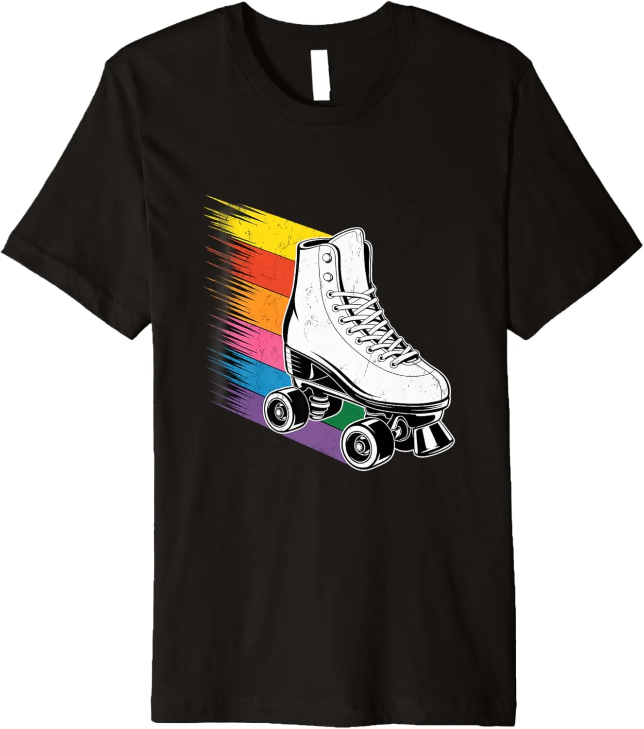 Roller Skate Shoes Rainbow Retro Vintage Roller Skating Premium T-Shirt