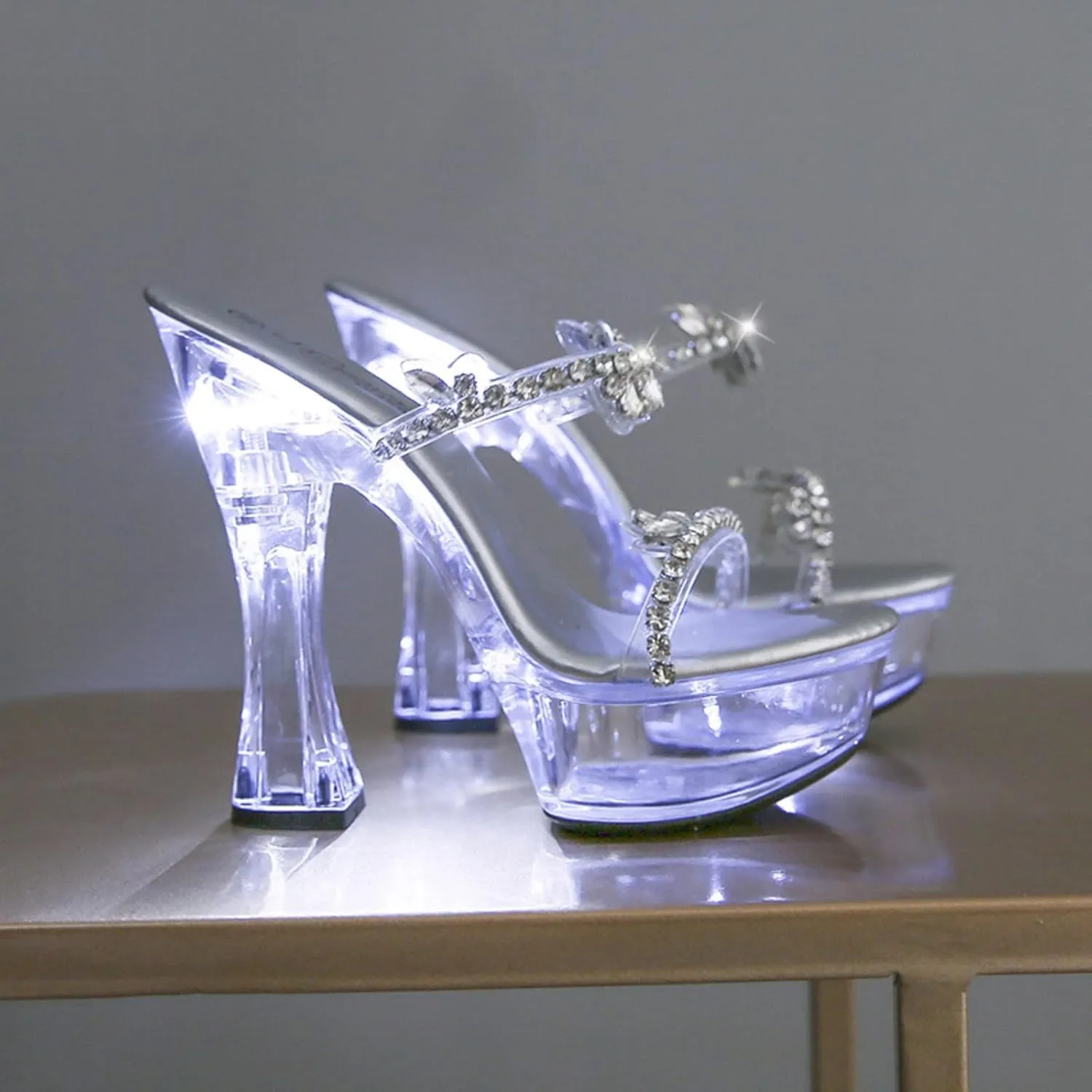 Sandal Clear Platform Heels for Women Ankle Strappy Open Toe Chunky Block Heels Dressy Sandals Ladies Classic Dress Holiday Party Shoes