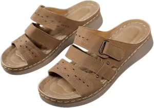 Sandals Women 2025 Dressy, Platform Sandals Women Fashion Wedges Mid Heels Open Toe Espadrilles Slip on Shoes