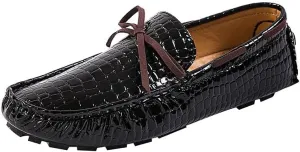 Santimon Men's Driving Moccasins for Men Slip On Loafers Dress Shoes Flats Leather Boat Shoes