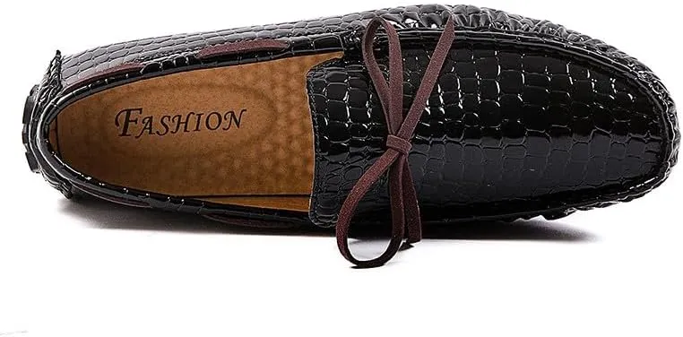 Santimon Men's Driving Moccasins for Men Slip On Loafers Dress Shoes Flats Leather Boat Shoes